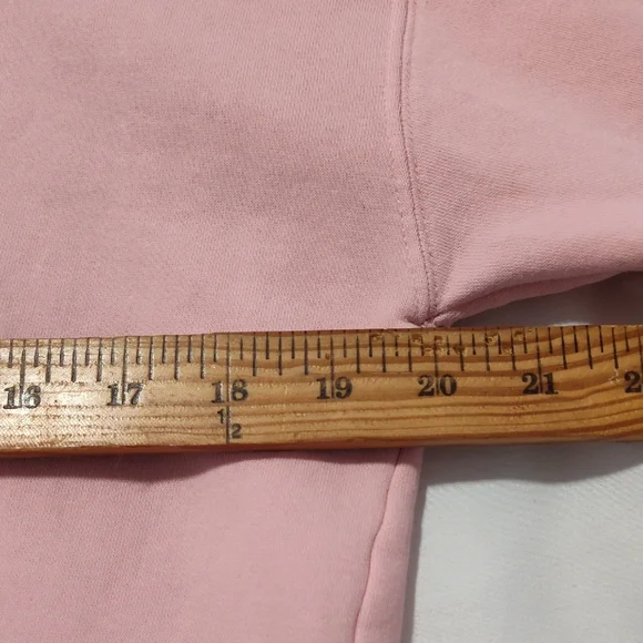 Paris France Pink Hoodie Medium 20" PTP Embroidery Front Comfy Vintage - Picture 4 of 13